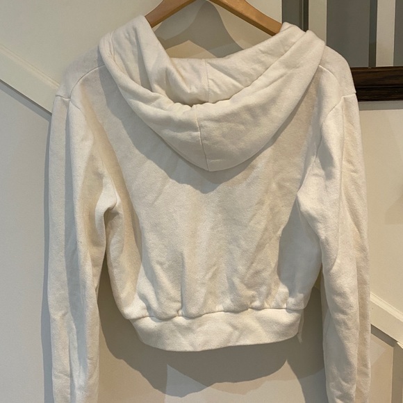 Brandy Melville White Cropped Hoodie - Picture 3 of 3
